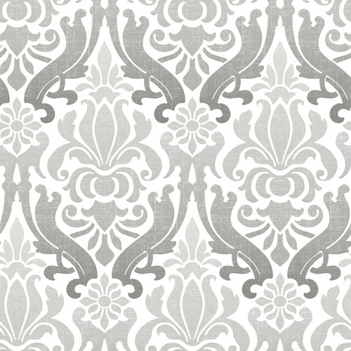 Grey Nouveau Damask Peel And Stick Wallpaper