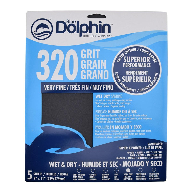 Blue Dolphin Sandpaper (5 Sheets)